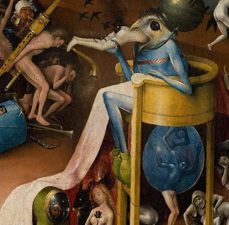 Hieronymous Bosch, The Garden of Earthly Delights hell detail. Public Domain